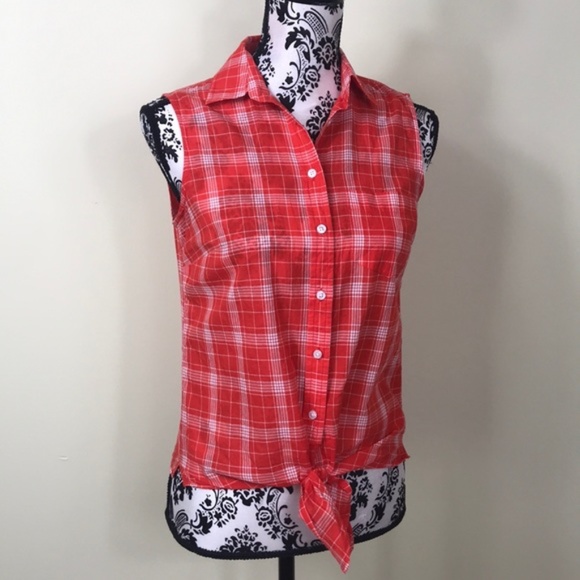💖MEGA SALE💖J. CREW Women’s Shirt Red White ALSU00203 - Picture 1 of 5